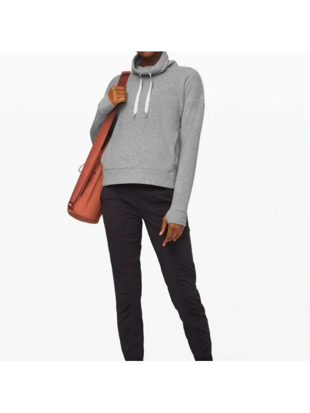 Lululemon Go Forward Pullover Fleece in heathered‎ core light grey Size 12